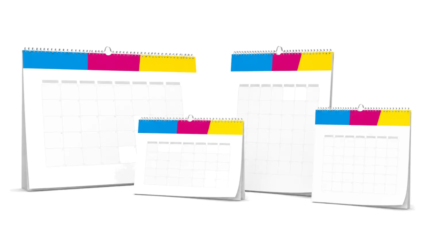 Kalender in verschiedenen Formaten als Gruppenmotiv
